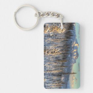 Sonnenuntergang auf Berg-Gefährten Schlüsselanhänger