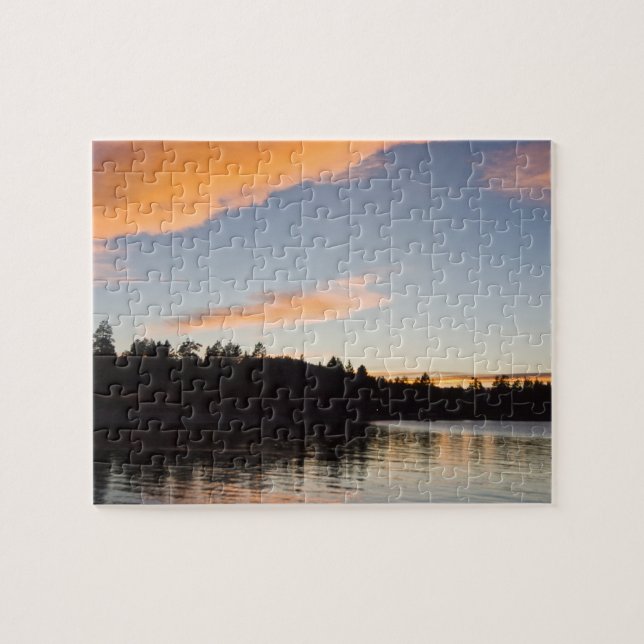 Sonnenuntergang auf Big Bear Seepuzzlespiel Puzzle (Horizontal)
