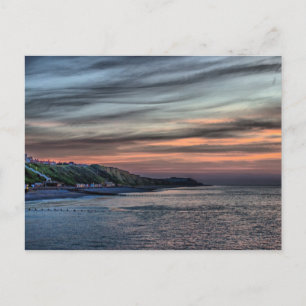 Sonnenuntergang auf Cromer Cliffs Postkarte