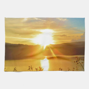 Sonnenuntergang auf dem Bergsee Arrowhead Geschirrtuch