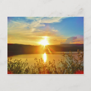 Sonnenuntergang auf dem Bergsee Arrowhead Postkarte