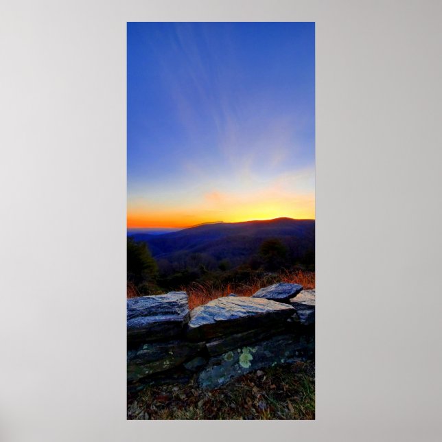 Sonnenuntergang auf dem Blue Ridge Parkway Poster (Vorne)
