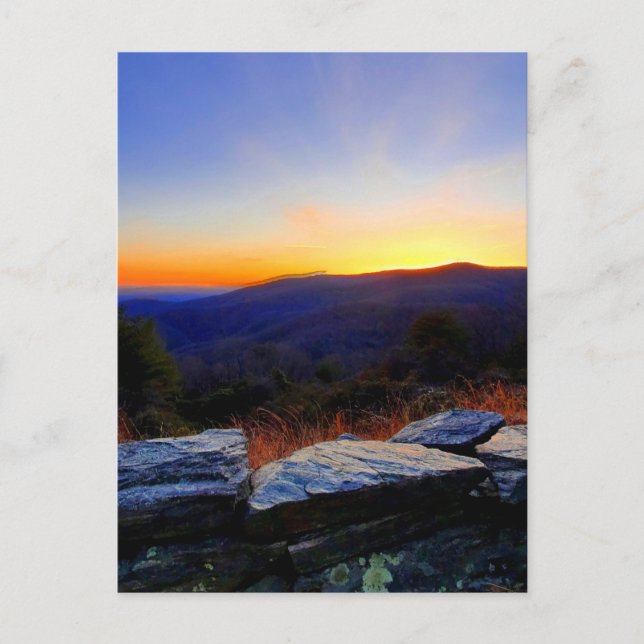 Sonnenuntergang auf dem Blue Ridge Parkway Postkarte (Vorderseite)