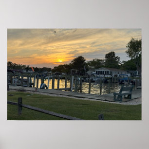 Sonnenuntergang auf dem Bucht Poster