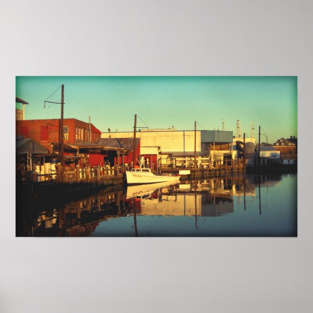 Sonnenuntergang auf dem Dock Poster (Vorne)