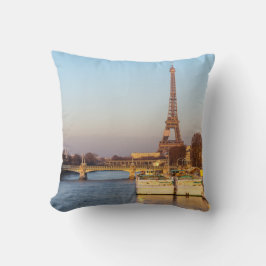Sonnenuntergang auf dem Eiffelturm und Pont Rouell Kissen