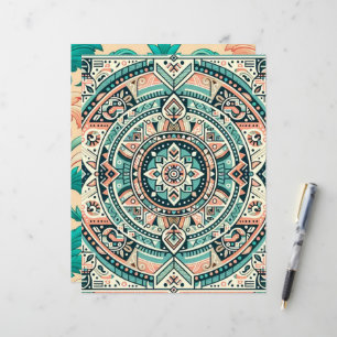 Sonnenuntergang auf dem Gemusterten Scrapbook