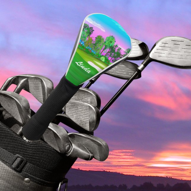Sonnenuntergang auf dem Golfplatz Personalisiert Golf Headcover (Von Creator hochgeladen)