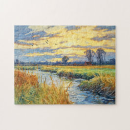 Sonnenuntergang auf dem Havel Puzzle