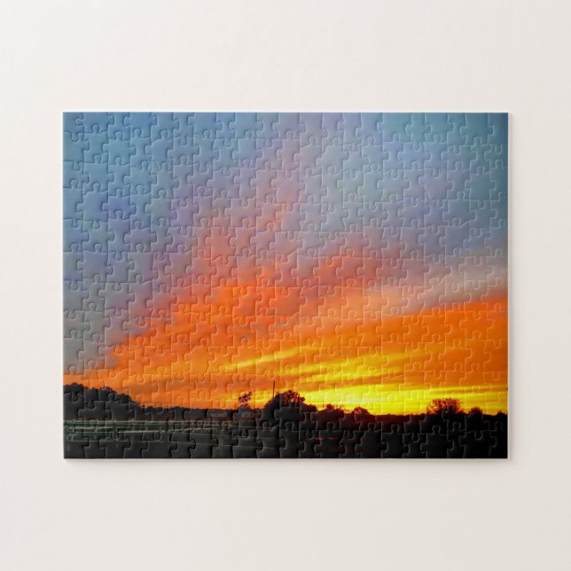 Sonnenuntergang auf dem Hof Puzzle (Horizontal)