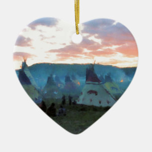 Sonnenuntergang auf dem Lager Keramikornament