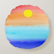 Sonnenuntergang auf dem Meer Aquarell Abstrakte Ku