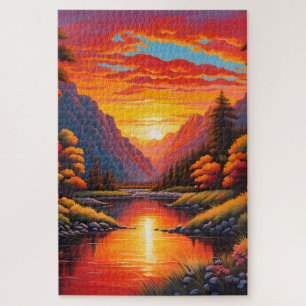 Sonnenuntergang auf dem Puzzle-Berg Puzzle