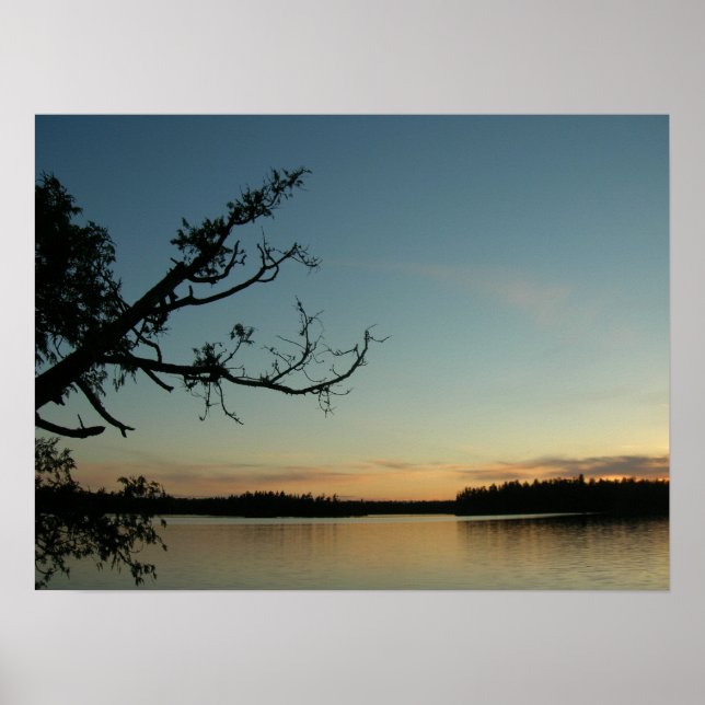 Sonnenuntergang auf dem Sawbill Lake Poster (Vorne)
