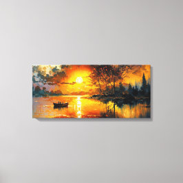 Sonnenuntergang auf dem See Leinwanddruck