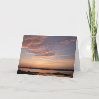 Sonnenuntergang auf dem Sumpf - Blanke Grußkarte Karte