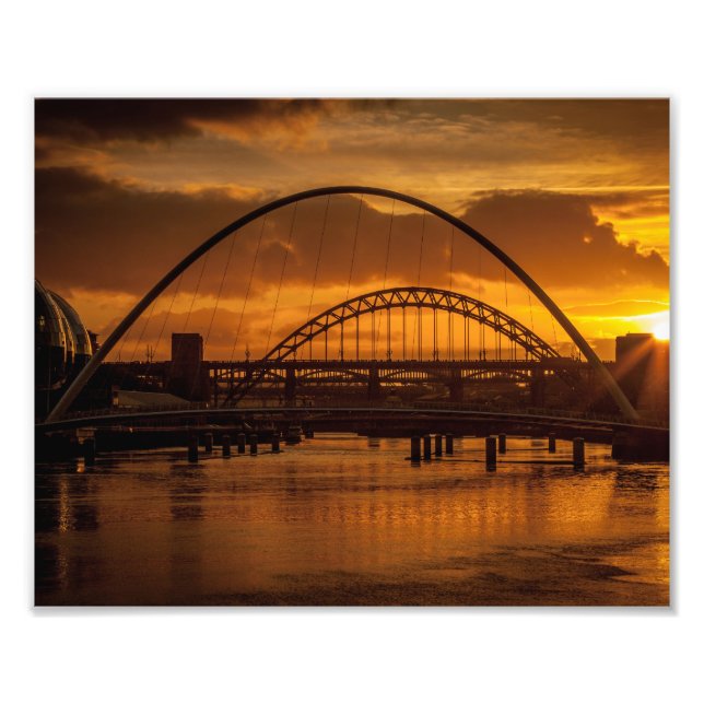 Sonnenuntergang auf dem Tyne Fotodruck (Vorne)