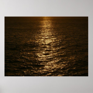 Sonnenuntergang auf dem Wasser Abstrakte Meeresfot Poster