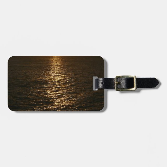 Sonnenuntergang auf dem Wasser Abstrakte Ozeanfoto Gepäckanhänger (Vorderseite horizontal)