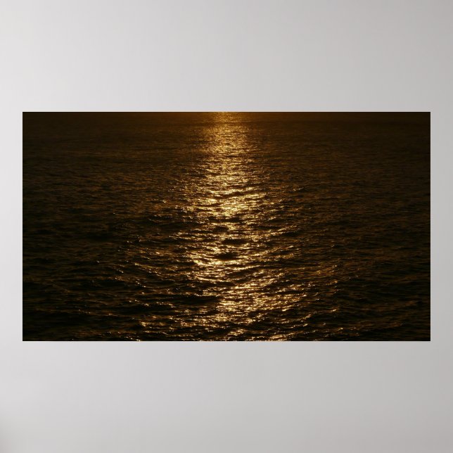 Sonnenuntergang auf dem Wasser Abstrakte Ozeanfoto Poster (Vorne)
