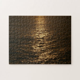 Sonnenuntergang auf dem Wasser Abstrakte Ozeanfoto Puzzle