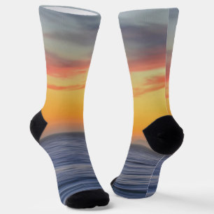 Sonnenuntergang auf den Abstrakten, verrückten Soc Socken