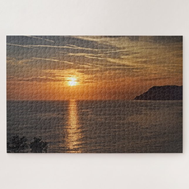 Sonnenuntergang auf den Cinque Terre, Italien - 20 Puzzle (Horizontal)