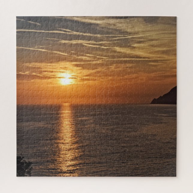 Sonnenuntergang auf den Cinque Terre, Italien - 20 Puzzle (Vertikal)