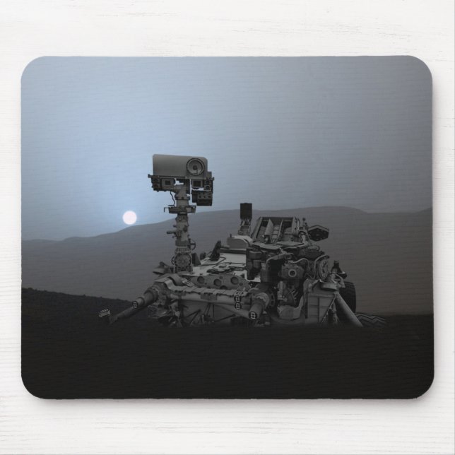 Sonnenuntergang auf den Mars Neugier Rover Mousepad (Vorne)