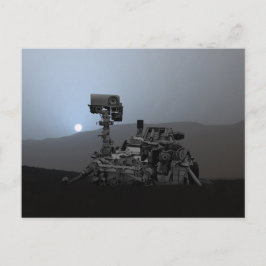 Sonnenuntergang auf den Mars Neugier Rover Postkarte