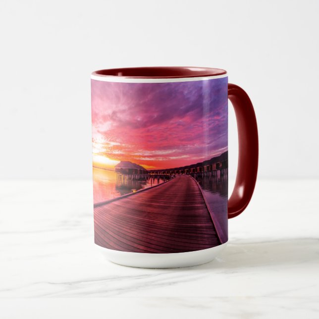 Sonnenuntergang auf der Insel Malediven | Water Vi Tasse (VorderseiteRechts)