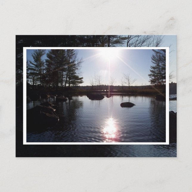 Sonnenuntergang auf der Postkarte (Vorderseite)