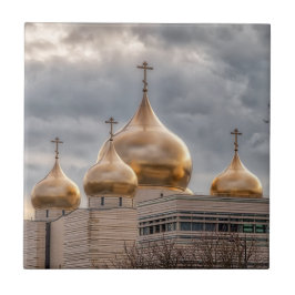 Sonnenuntergang auf der russisch-orthodoxen Kathed Fliese