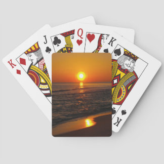 Sonnenuntergang auf der Strand-Fotografie Spielkarten