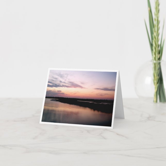 Sonnenuntergang auf der Uferecke Karte (Vorderseite)