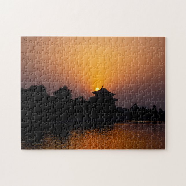 Sonnenuntergang auf der verbotenen Stadt - Peking, Puzzle (Horizontal)