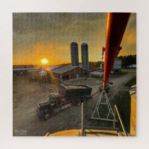 Sonnenuntergang auf einem Alberta-Bauernhof Puzzle