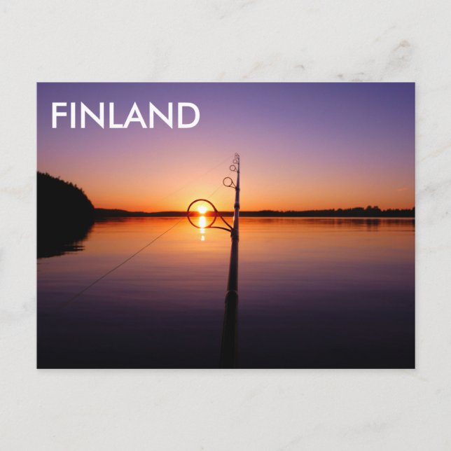 Sonnenuntergang auf einem See, der durch eine Ange Postkarte (Vorderseite)