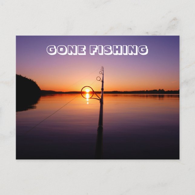 Sonnenuntergang auf einem See, der durch eine Ange Postkarte (Vorderseite)