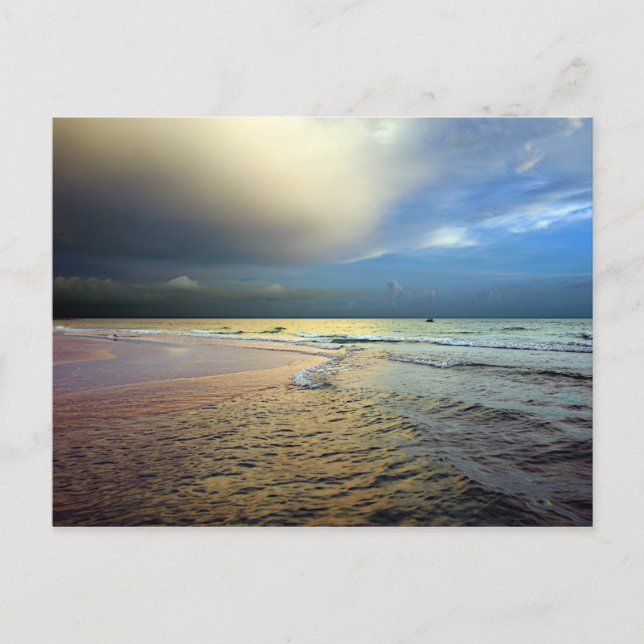 Sonnenuntergang auf einem Strand Annas Maria Postkarte (Vorderseite)