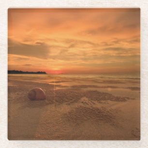 Sonnenuntergang auf einem thailändischen Strand Glasuntersetzer