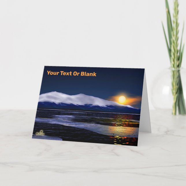Sonnenuntergang auf Eis Feiertagskarte (Vorderseite)