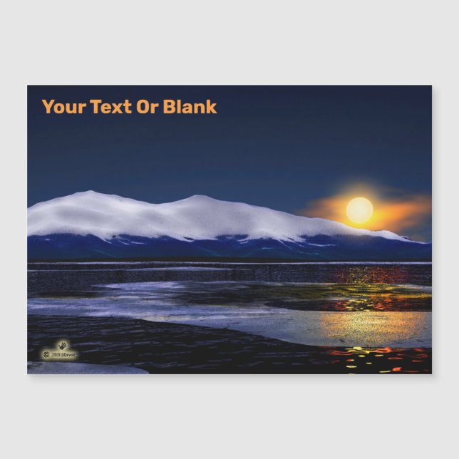 Sonnenuntergang auf Eis Magnetkarte (Vorderseite)