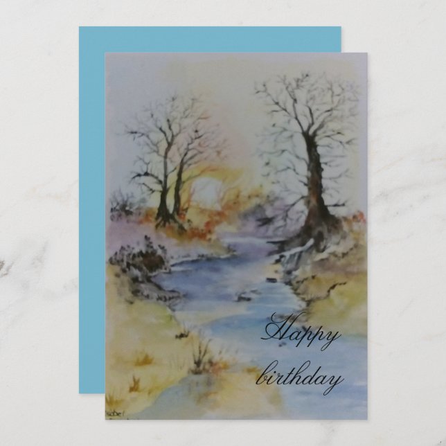 Sonnenuntergang auf Fluss und Landschaft (Vorne/Hinten)