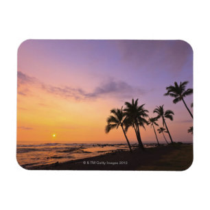 Sonnenuntergang auf Kahaluu Bucht in Kona, Hawaii Magnet