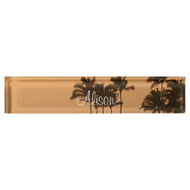 Sonnenuntergang auf Kauai Namensplakette (Vorderseite)