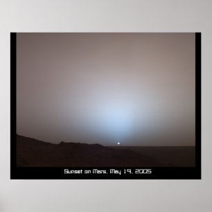Sonnenuntergang auf Mars-Plakat Poster