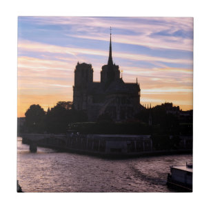 Sonnenuntergang auf Notre Dame de Paris - Paris, F Fliese
