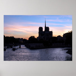 Sonnenuntergang auf Notre Dame de Paris Poster