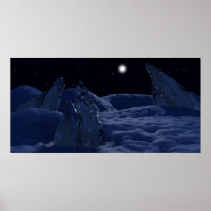 Sonnenuntergang auf Pluto Poster